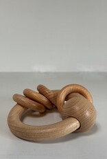 German Natural Wooden Rattle Ring Baby Toy