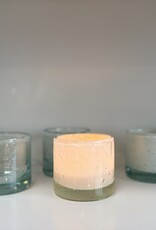 Recycled Glass Vase or Votive Holder - Bubbly Clear - 3.5"