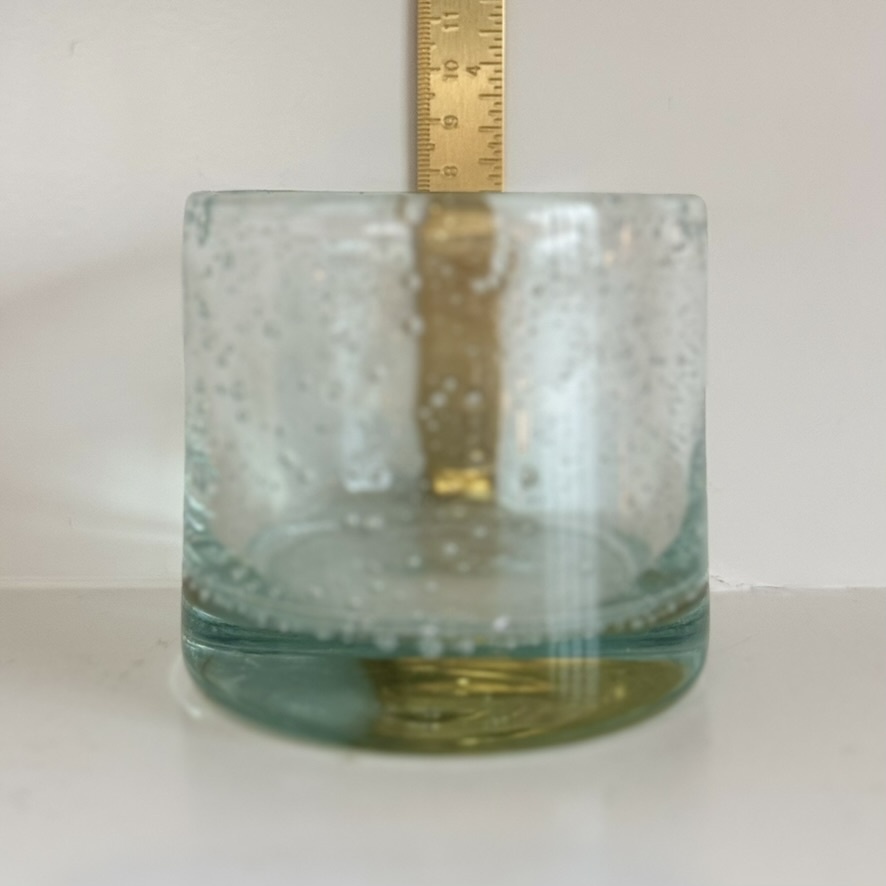 Recycled Glass Vase or Votive Holder - Bubbly Clear - 3.5"