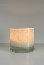 Recycled Glass Vase or Votive Holder - Bubbly White - 3.5"