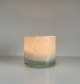 Recycled Glass Vase or Votive Holder - Bubbly White - 3.5"