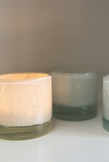 Recycled Glass Vase or Votive Holder - Bubbly White - 3.5"