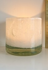 Recycled Glass Vase or Votive Holder - Bubbly White - 3.5"