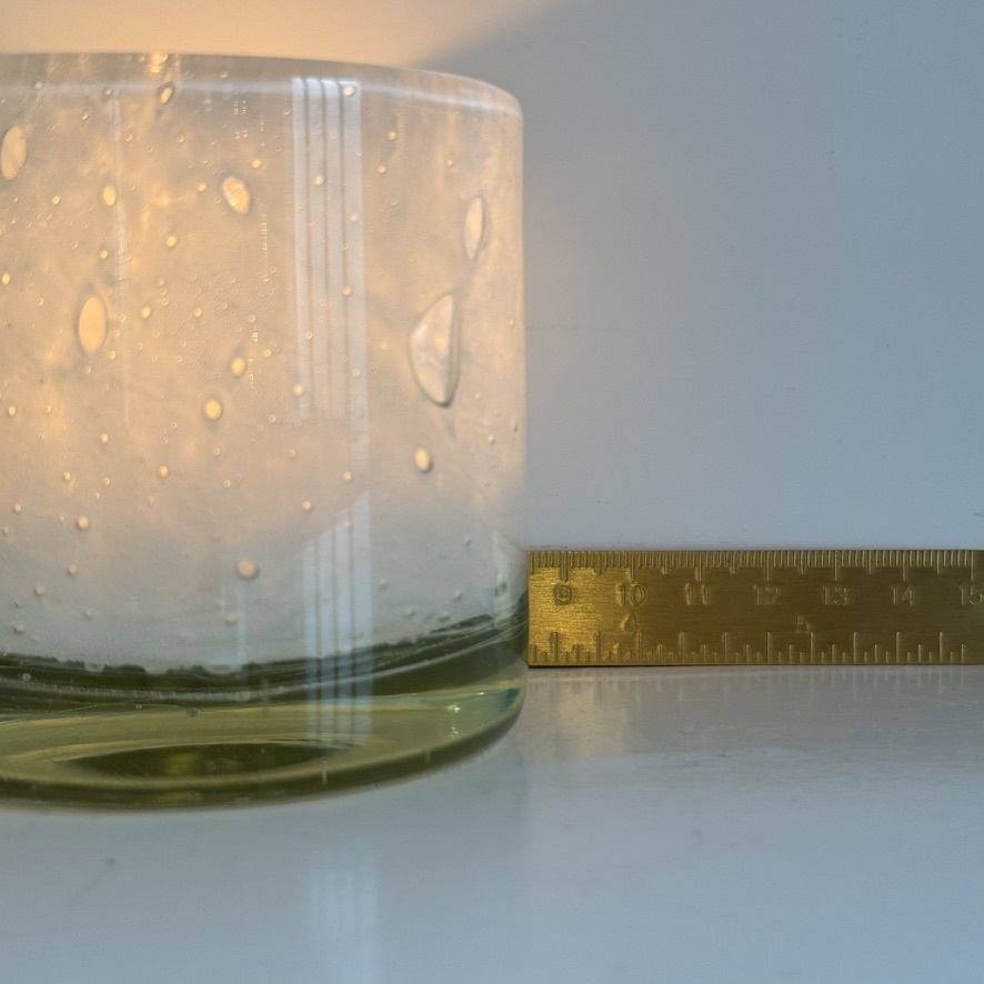 Recycled Glass Vase or Votive Holder - Bubbly White - 3.5"