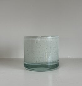Recycled Glass Vase or Votive Holder - Bubbly White - 3.5"