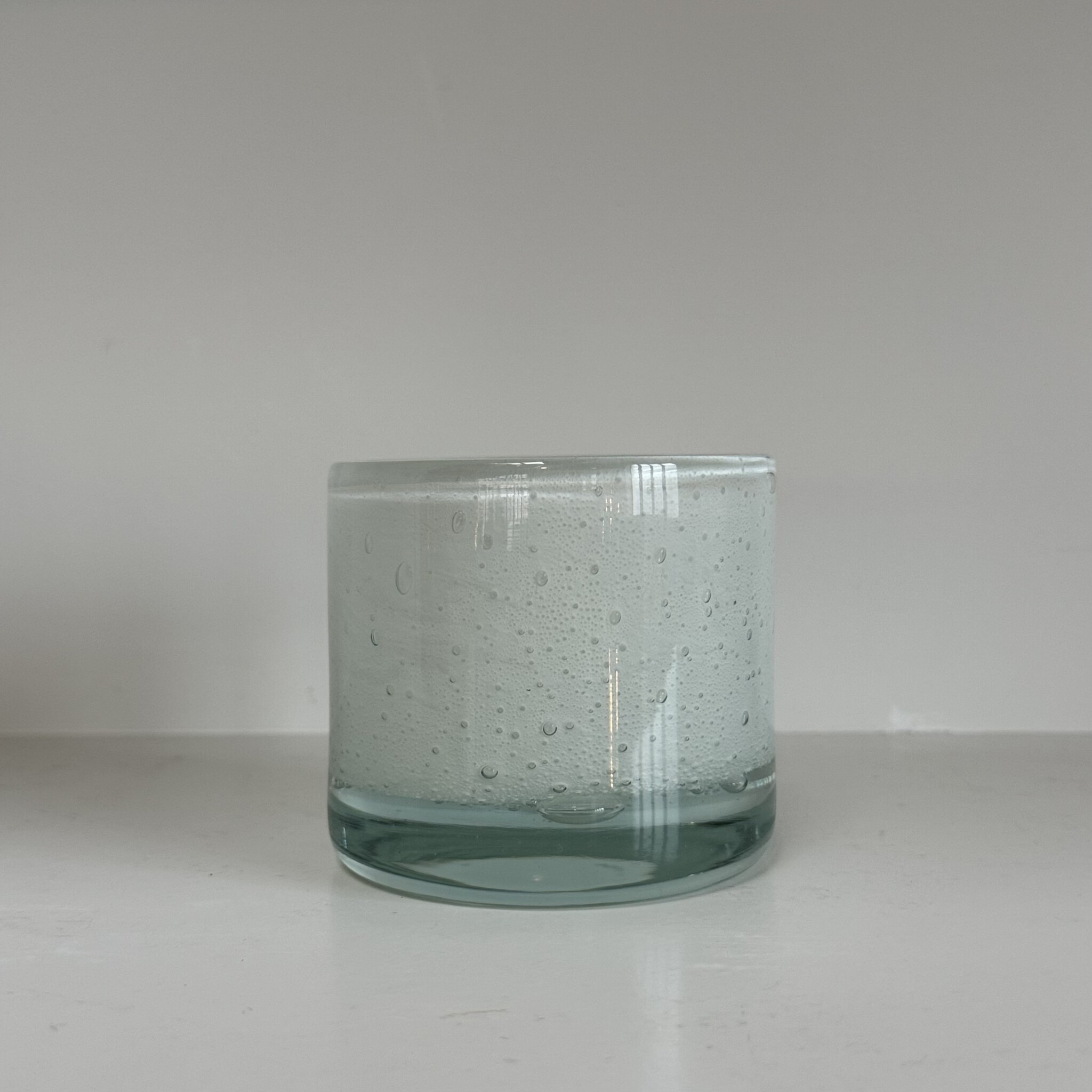 Recycled Glass Vase or Votive Holder - Bubbly White - 3.5"