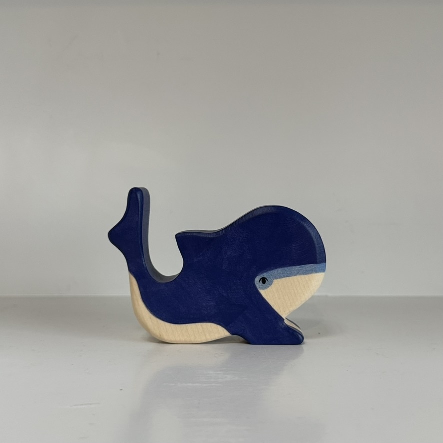 Holztiger Bright Blue Wooden Whale