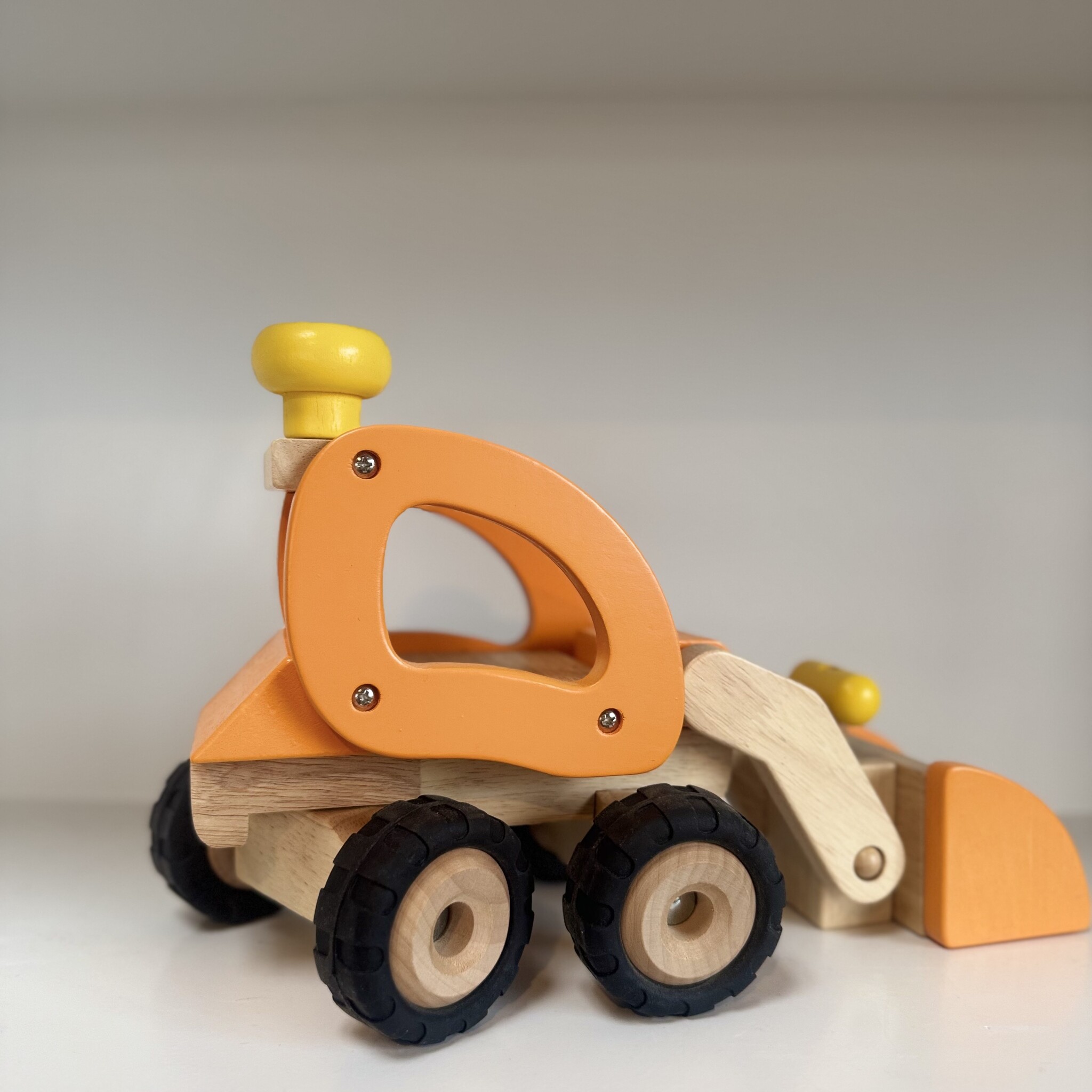 Yellow Wooden Wheel Loader Truck