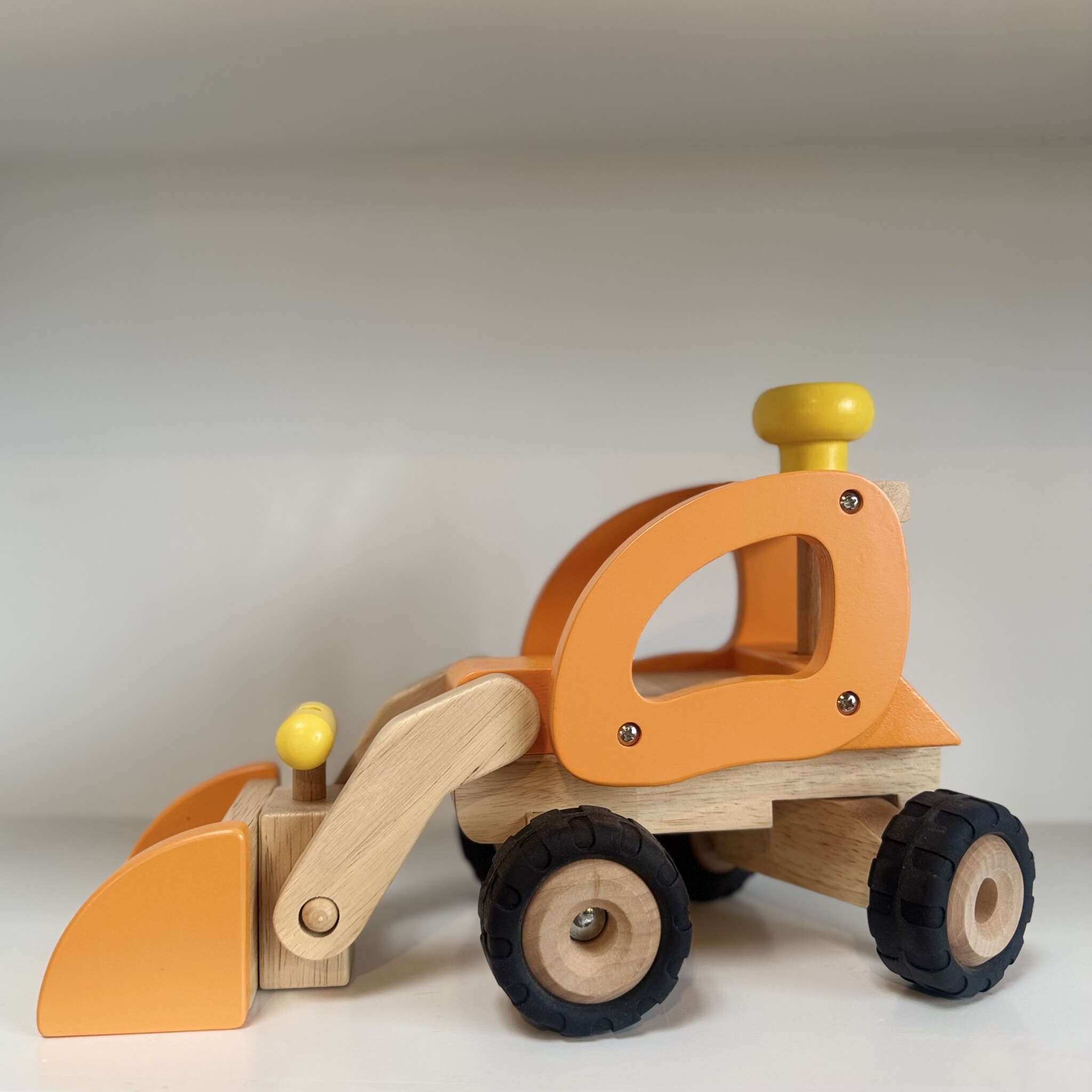 Yellow Wooden Wheel Loader Truck