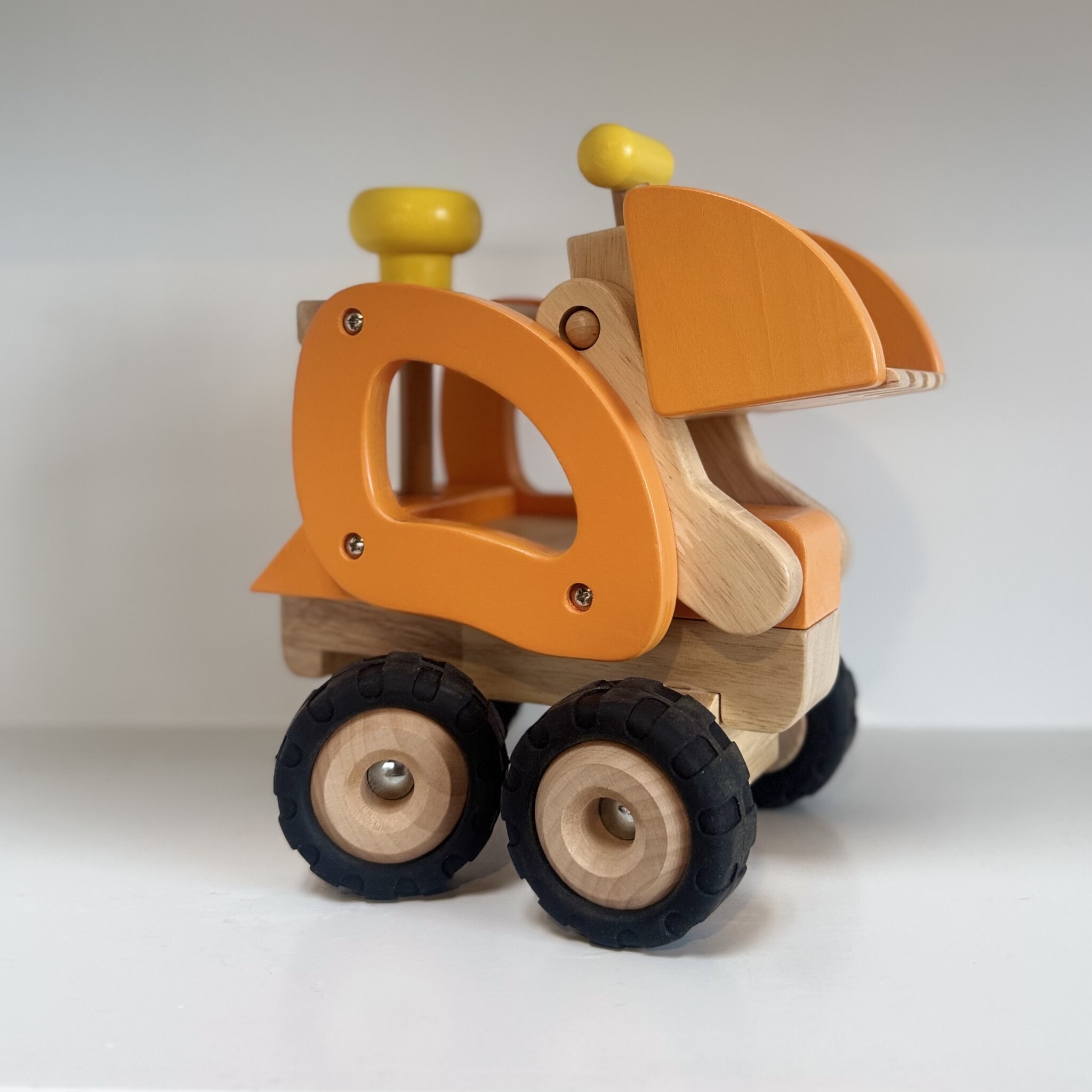 Yellow Wooden Wheel Loader Truck