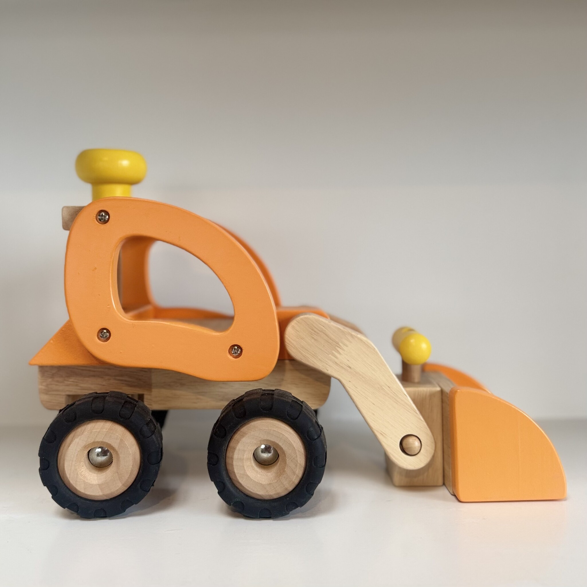 Yellow Wooden Wheel Loader Truck
