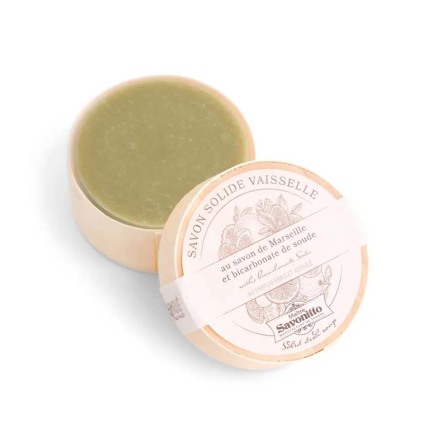 La Belle France Solid Marseille Dishwashing Soap (Wooden Box)
