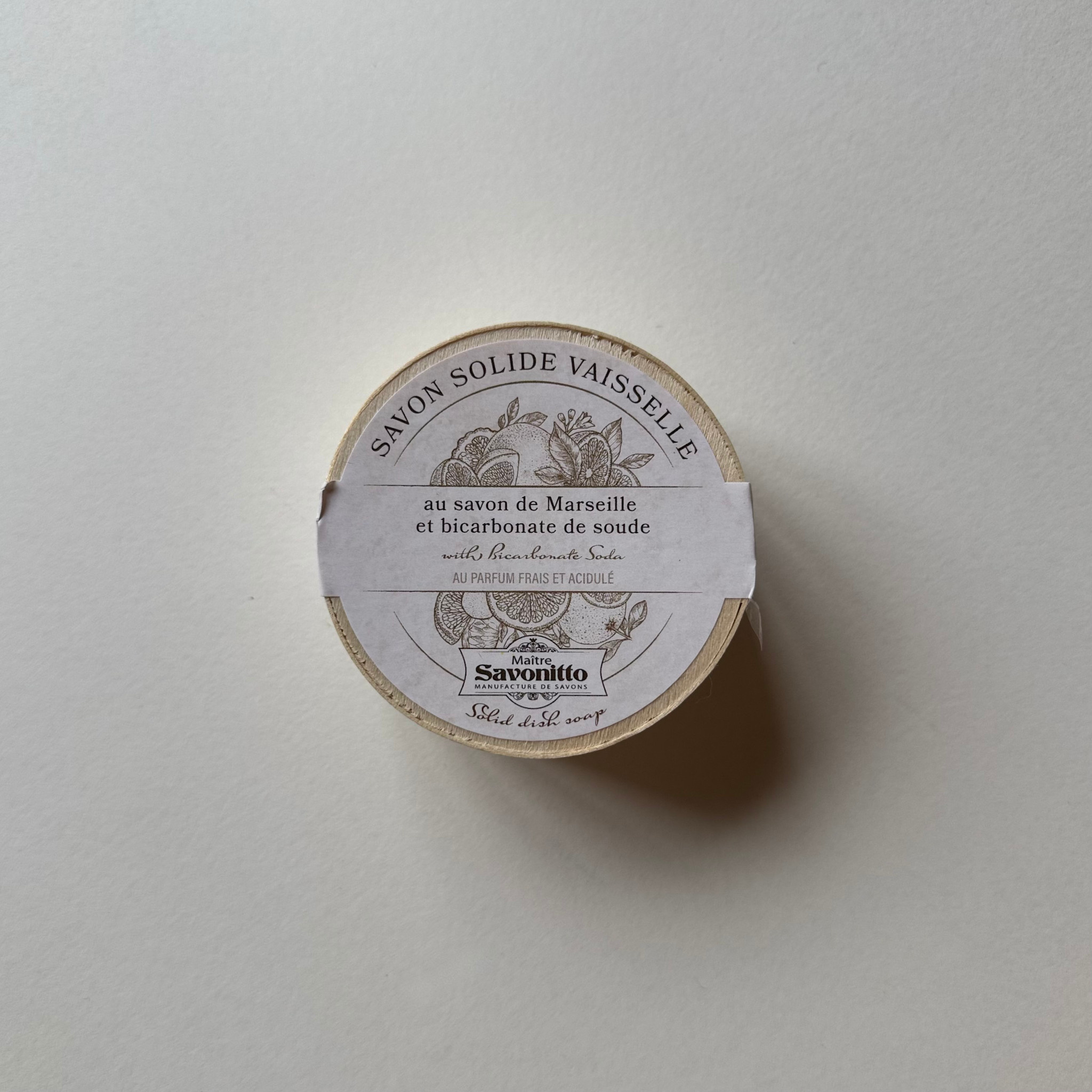 Solid Marseille Dishwashing Soap (Wooden Box)