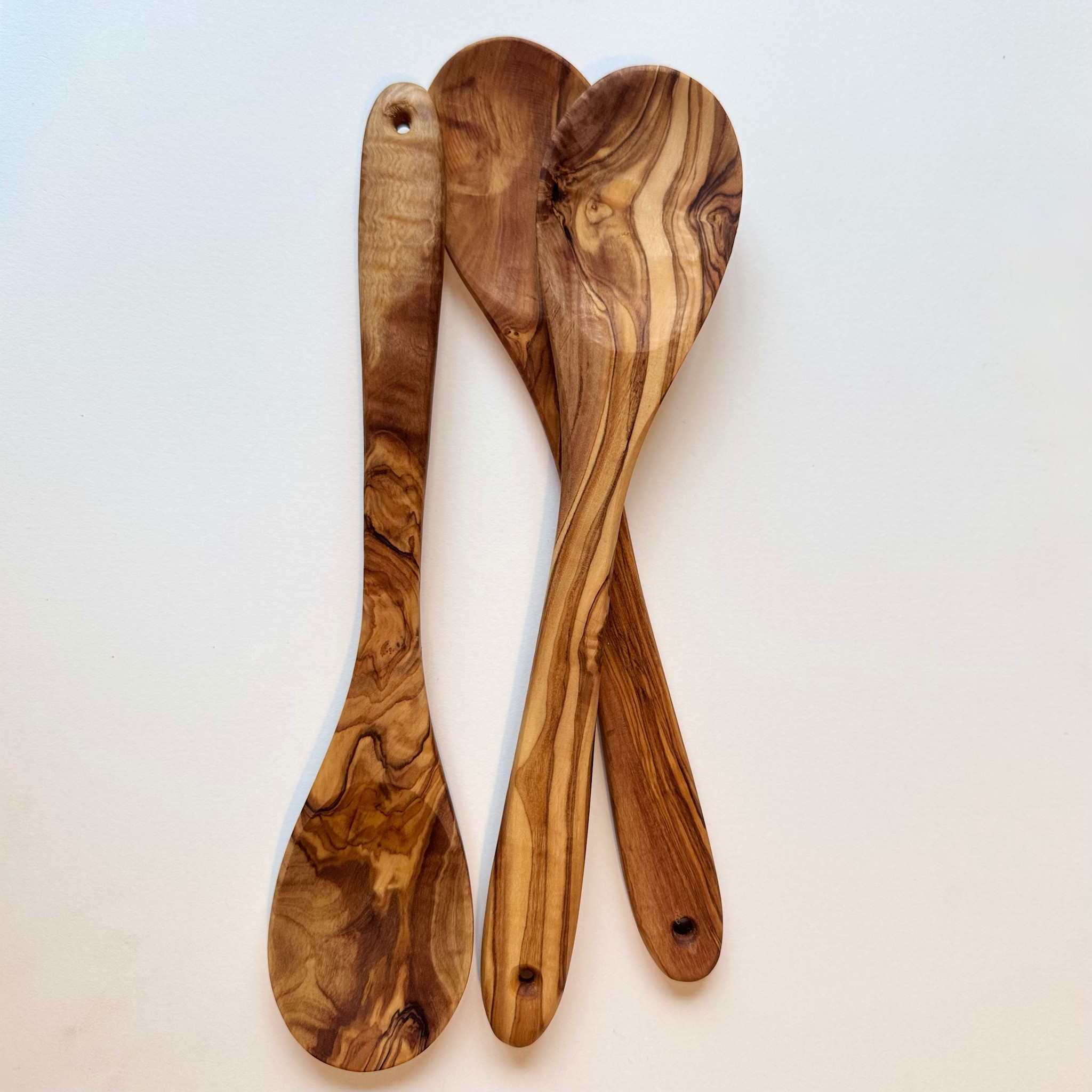 Natural Olivewood Olivewood Oval Serving Spoon Large - 12"