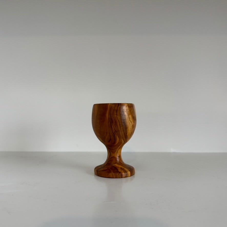 Handmade Egg Cup Natural Oiled Olivewood