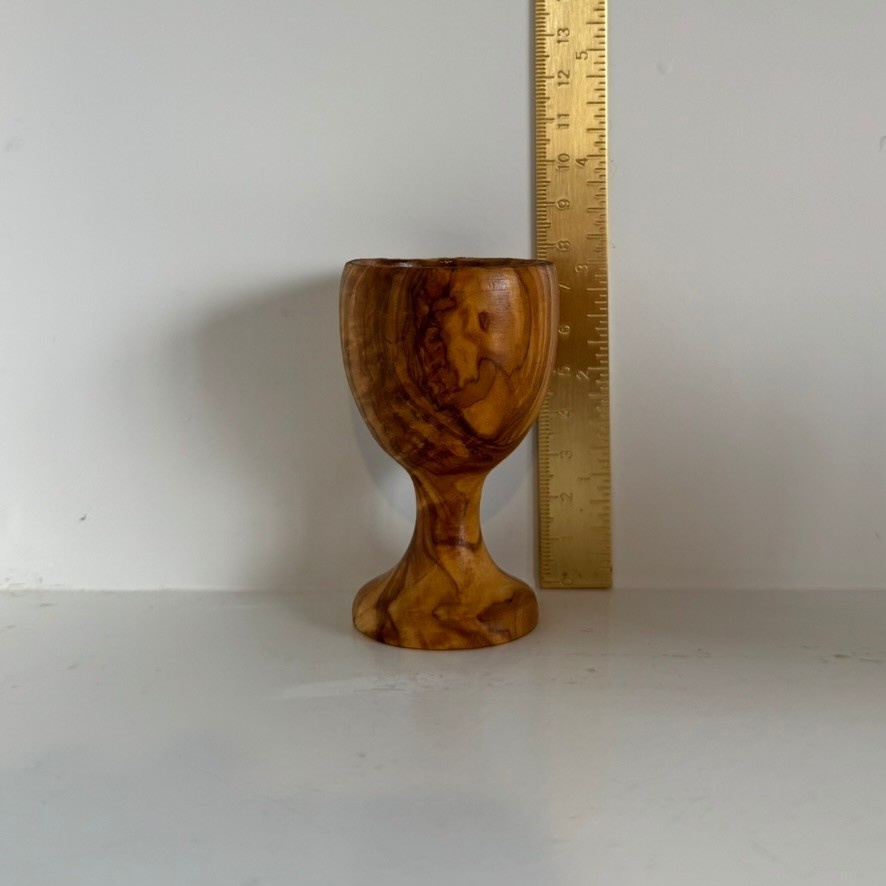 Handmade Egg Cup Natural Oiled Olivewood