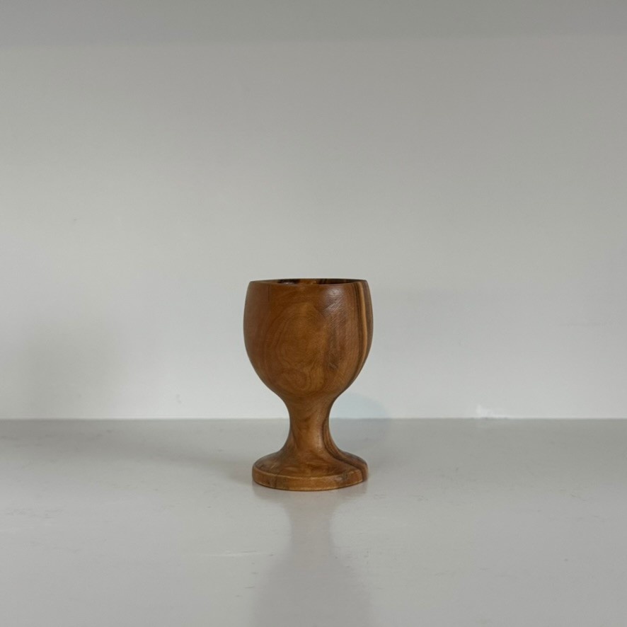 Handmade Egg Cup Natural Oiled Olivewood