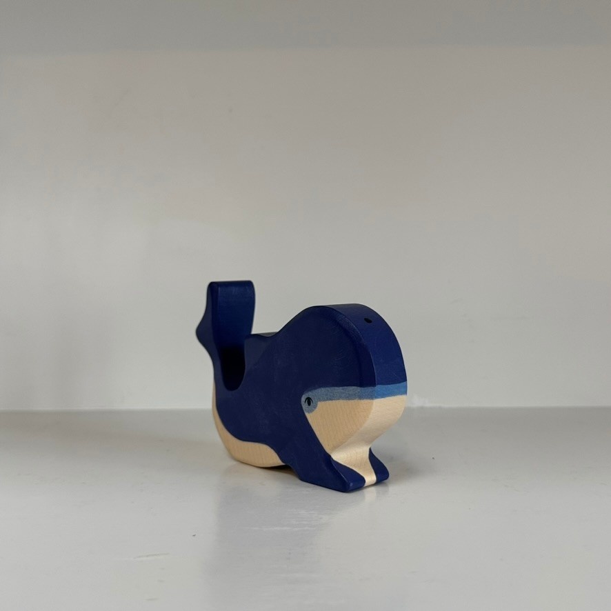 Holztiger Bright Blue Wooden Whale