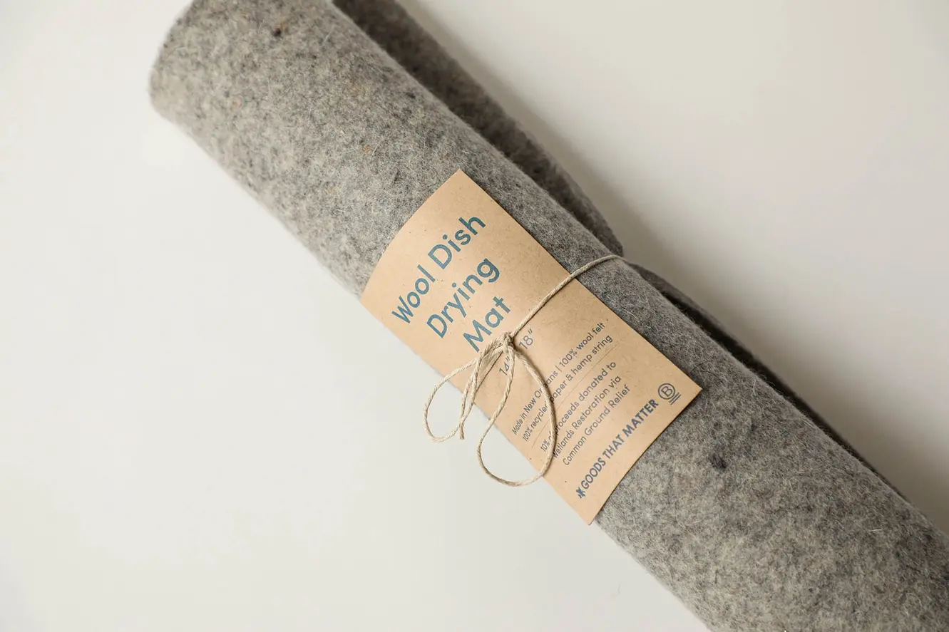 Wool Eco Dish Drying Mat - Gives to Wetland Restoration