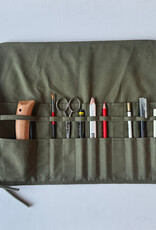 Stemcell Science Shop Olive Green Cotton Canvas Tool Roll - 15.75" x 13"
