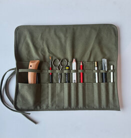 Olive Green Cotton Canvas Tool Roll - 15.75" x 13"
