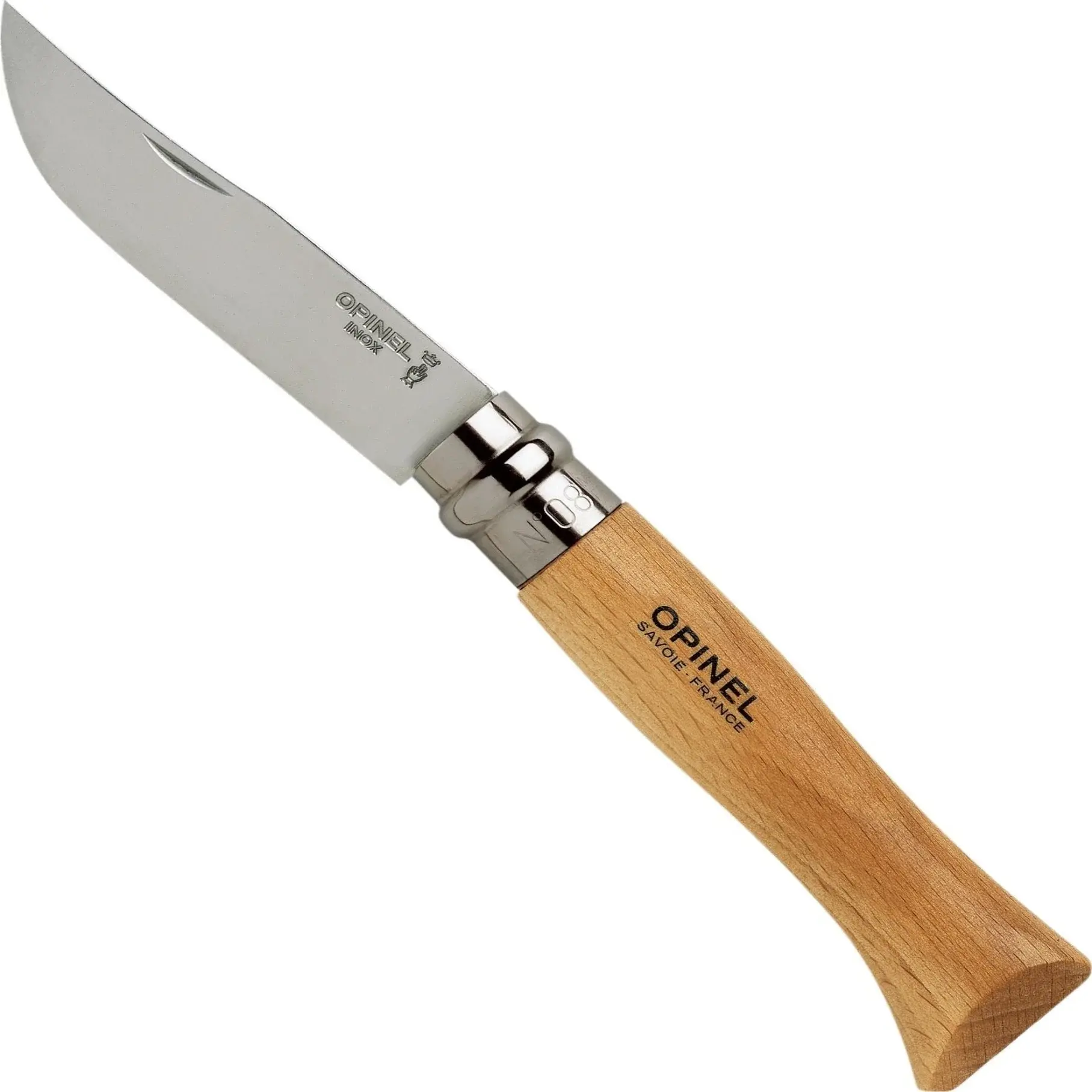 Opinel Stainless Steel Folding Pocket Knife - No. 8