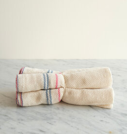 Set of 4 Lightweight Cotton Napkins Red Blue Stripes - Mexico