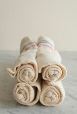 Set of 4 Lightweight Cotton Napkins Red Blue Stripes - Mexico