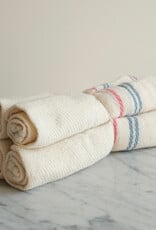 Set of 4 Lightweight Cotton Napkins Red Blue Stripes - Mexico