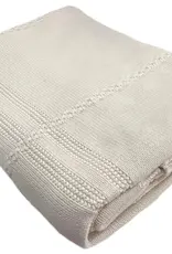 Binghamton Knitting Company 100% Natural  Cotton Knitted  Throw Blanket - XL Windowpane 50" x 60"