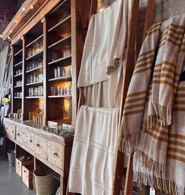 Binghamton Knitting Company 100% Natural  Cotton Knitted  Throw Blanket - XL Windowpane 50" x 60"