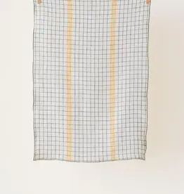 Live Linen Checkered Linen Kitchen Towel - Yellow