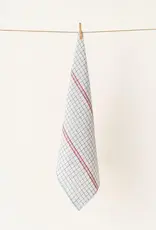 Checkered Linen Kitchen Towel (70cm x 45cm)- Red