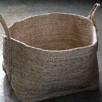 Jute Rectangular Basket with Handles - 20 x 15 x 15"