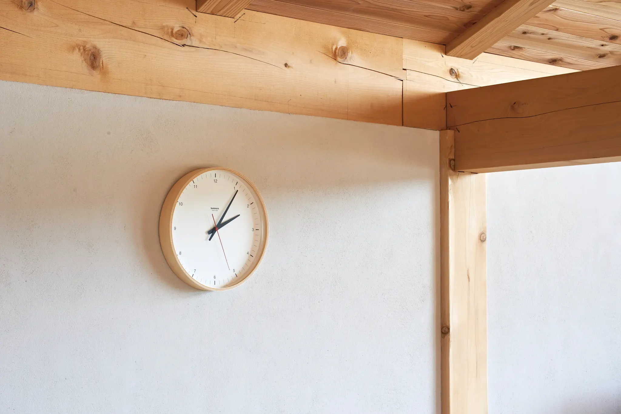 Lemnos Clocks Japanese Plywood Wall Clock - White - 12"