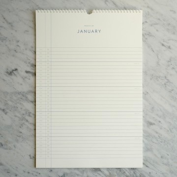 Simple Danish 2026 Wall Calendar Planner - 11" x 17"