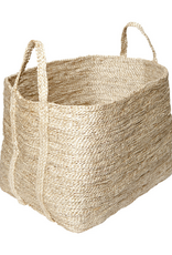 Jute Rectangular Basket with Handles - 20 x 15 x 15"