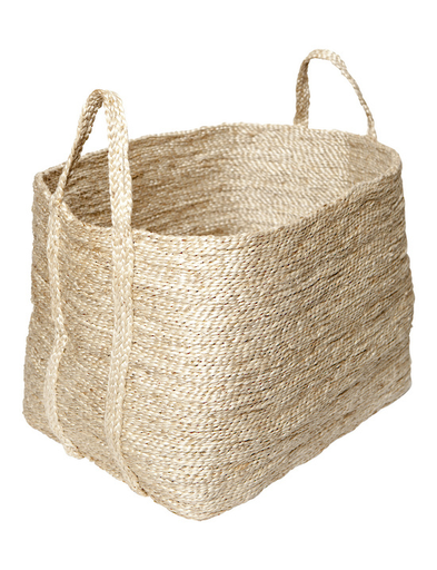 Jute Rectangular Basket with Handles - 20 x 15 x 15"