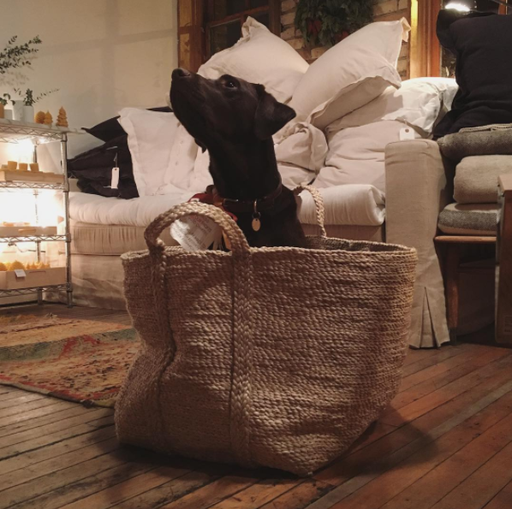 Jute Rectangular Basket with Handles - 20 x 15 x 15"