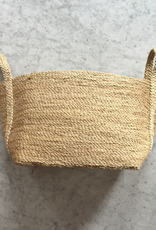 Jute Rectangular Basket with Handles - 14 x 10 x 10"