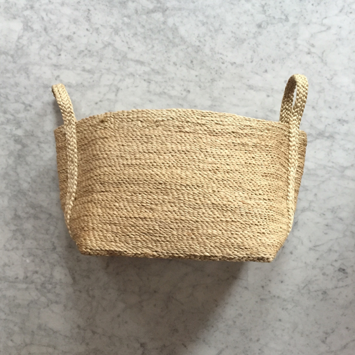 Jute Rectangular Basket with Handles - 14 x 10 x 10"