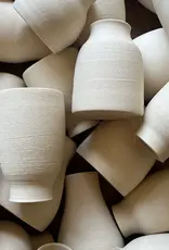 Bowman Ceramics Toasty White Stoneware Bud Vase - Various Shapes - 3" to 4.5"