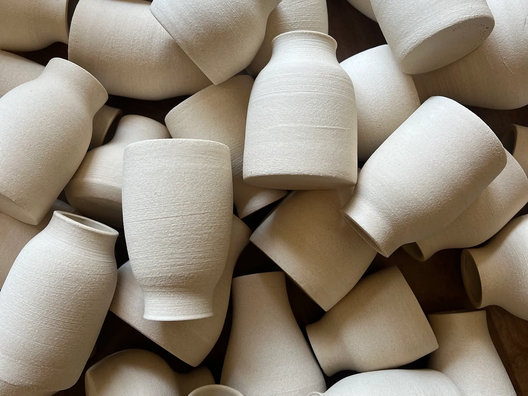 Toasty White Stoneware Bud Vase - Various Shapes - 3" to 4.5"