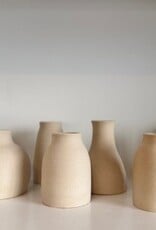 Toasty White Stoneware Bud Vase - Various Shapes - 3" to 4.5"