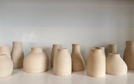 Toasty White Stoneware Bud Vase - Various Shapes - 3" to 4.5"