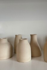 Bowman Ceramics Toasty White Stoneware Bud Vase - Various Shapes - 3" to 4.5"