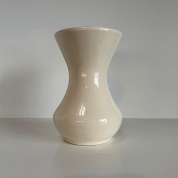 Bauer Pottery Fred Johnson Gloss White Small Vase #214 - 6in