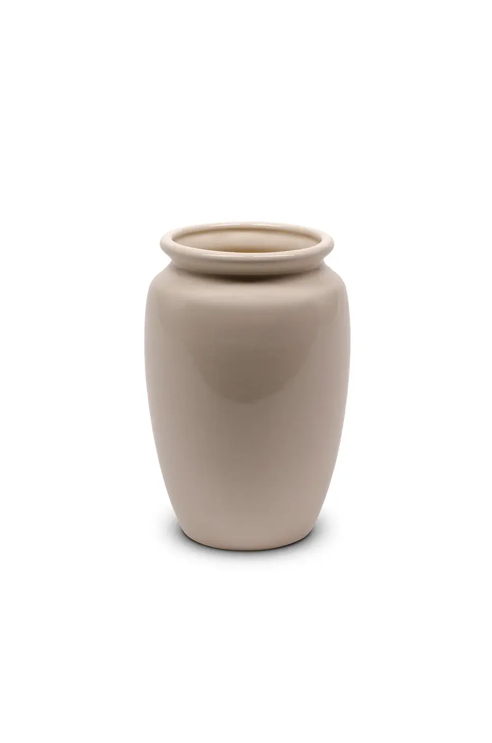 Bauer Pottery Fred Johnson Gloss White Urn Vase #213 - 8in