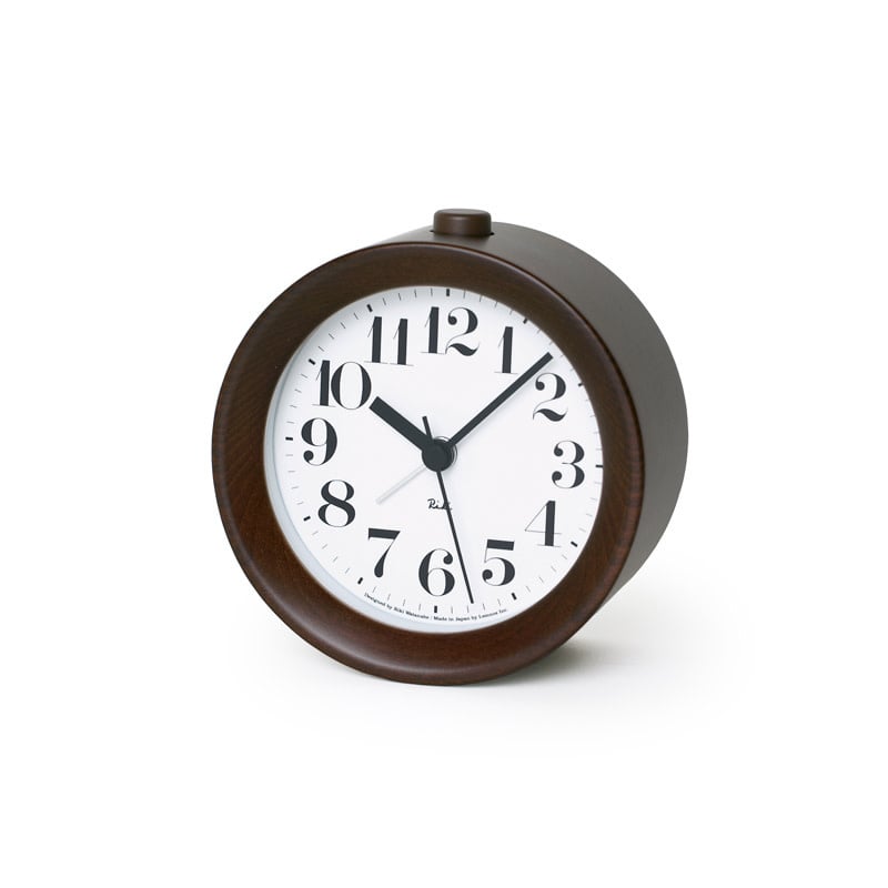Lemnos Clocks Japanese Beechwood Riki Alarm Clock - Brown