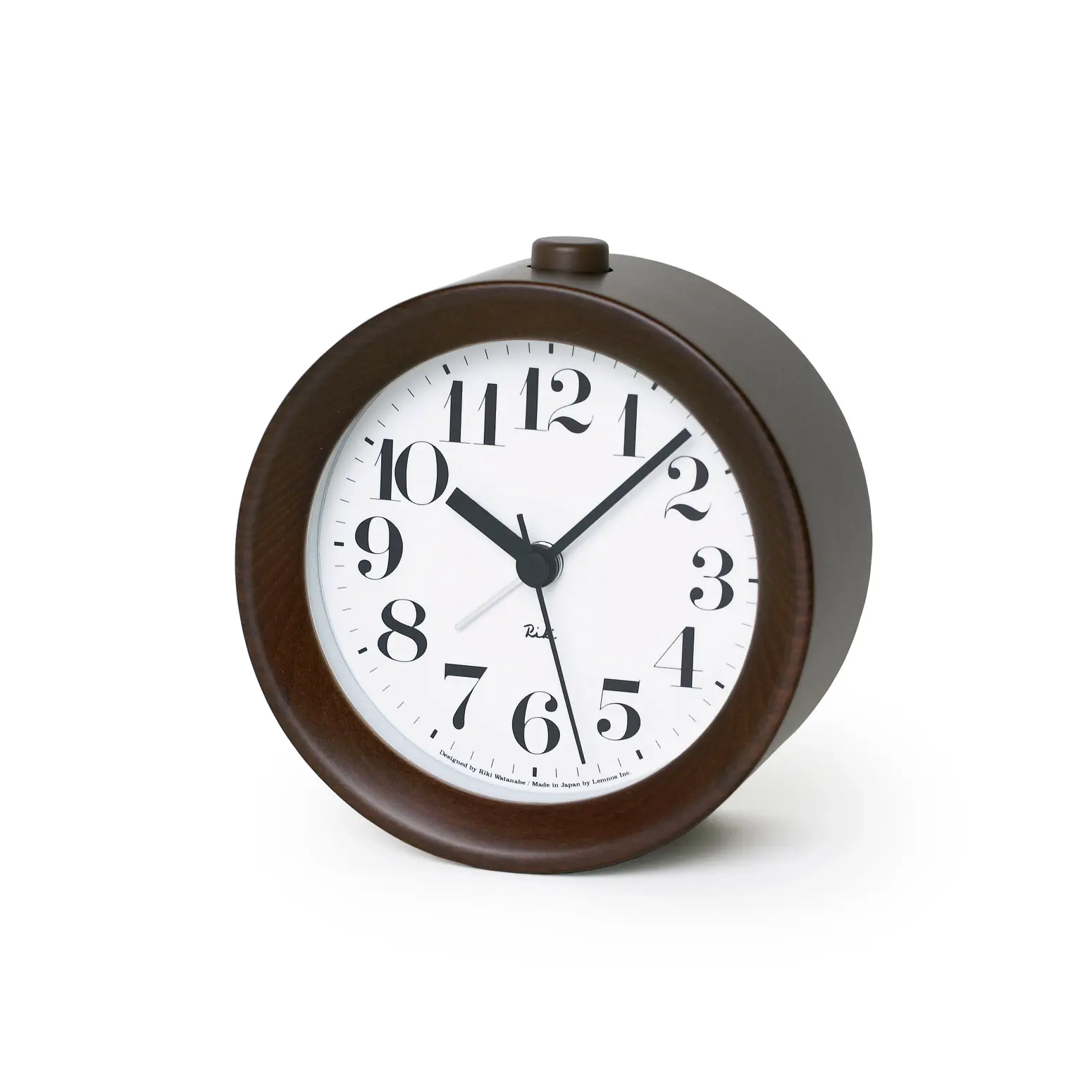 Lemnos Clocks Japanese Beechwood Riki Alarm Clock - Brown